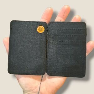 Magenta Magic Wallet Mens Black Tan Slim Card Holder Elastic Straps Minimalist